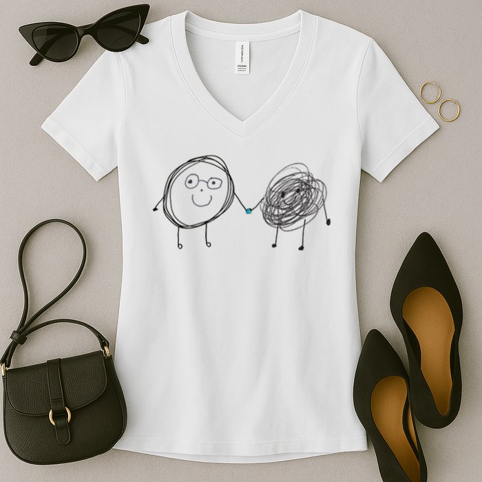 Connection. Calm With Chaos. Help Chaos With Connection. Women's V-Neck T-Shirt