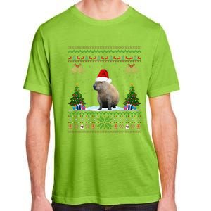 Capybara Christmas Xmas Lighting Santa Hat Adult ChromaSoft Performance T-Shirt