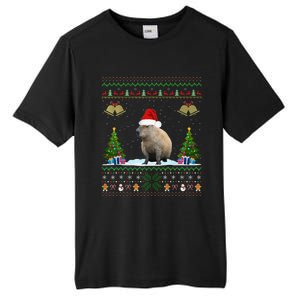 Capybara Christmas Xmas Lighting Santa Hat Tall Fusion ChromaSoft Performance T-Shirt