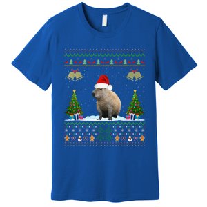 Capybara Christmas Xmas Lighting Santa Hat Premium T-Shirt