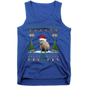 Capybara Christmas Xmas Lighting Santa Hat Tank Top