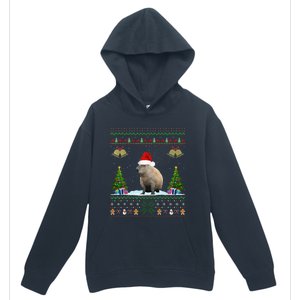 Capybara Christmas Xmas Lighting Santa Hat Urban Pullover Hoodie