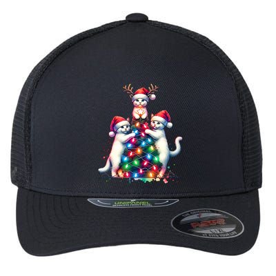 Christmas Cat Xmas Cats Christmas Cat Lover Flexfit Unipanel Trucker Cap
