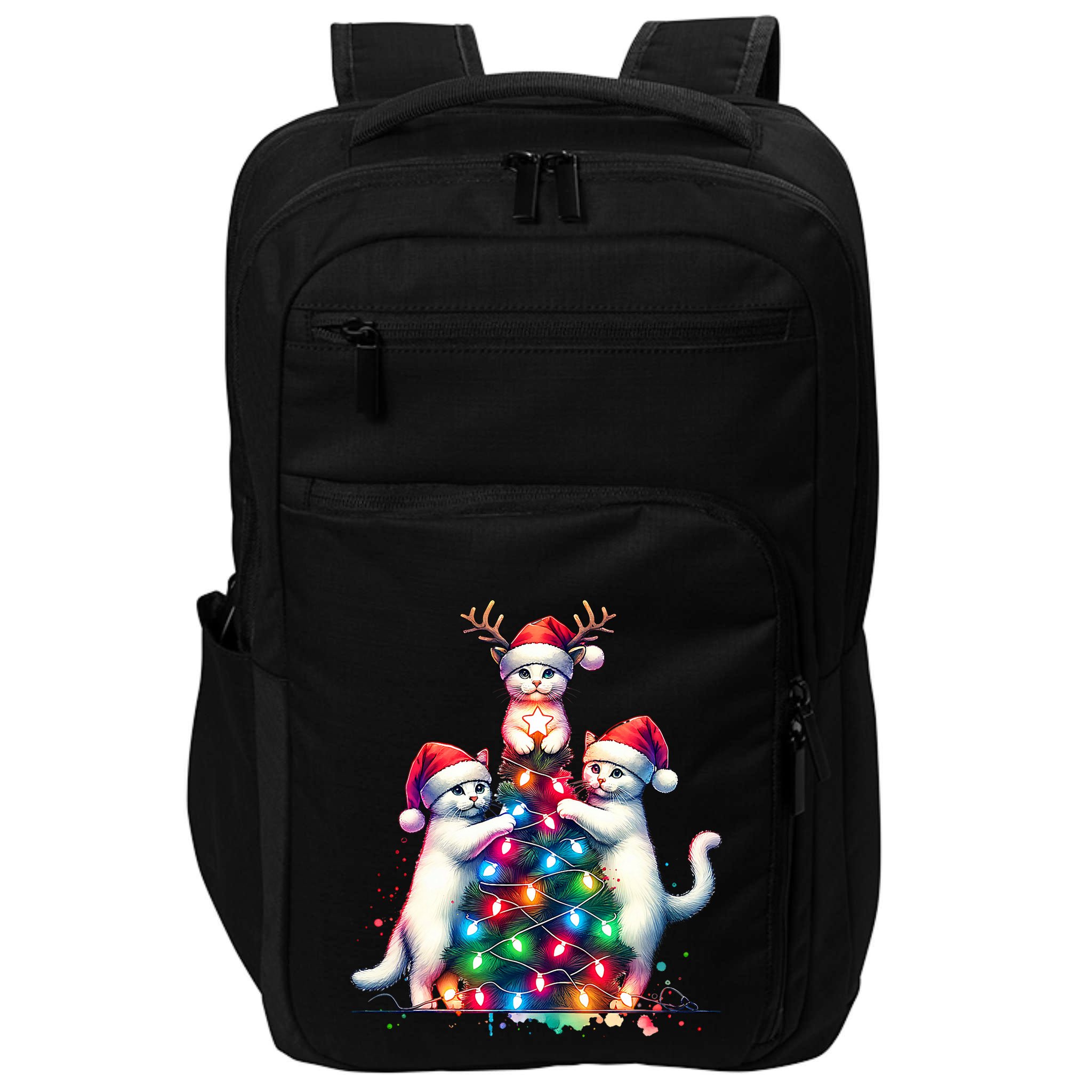 Christmas Cat Xmas Cats Christmas Cat Lover Impact Tech Backpack