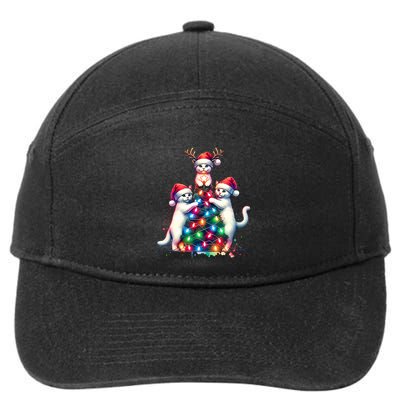 Christmas Cat Xmas Cats Christmas Cat Lover 7-Panel Snapback Hat
