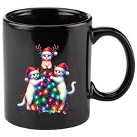 Christmas Cat Xmas Cats Christmas Cat Lover 11oz C Handle Ceramic Mug