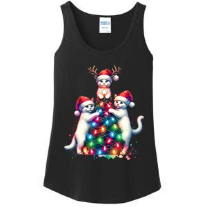 Christmas Cat Xmas Cats Christmas Cat Lover Ladies Essential Tank