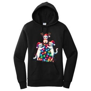 Christmas Cat Xmas Cats Christmas Cat Lover Women's Pullover Hoodie