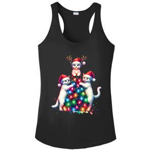 Christmas Cat Xmas Cats Christmas Cat Lover Ladies PosiCharge Competitor Racerback Tank