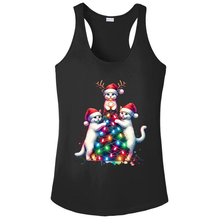 Christmas Cat Xmas Cats Christmas Cat Lover Ladies PosiCharge Competitor Racerback Tank