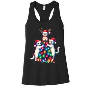 Christmas Cat Xmas Cats Christmas Cat Lover Women's Racerback Tank