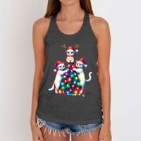 Christmas Cat Xmas Cats Christmas Cat Lover Women's Knotted Racerback Tank