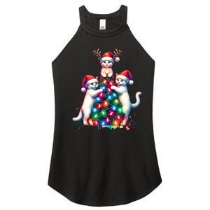 Christmas Cat Xmas Cats Christmas Cat Lover Women's Perfect Tri Rocker Tank