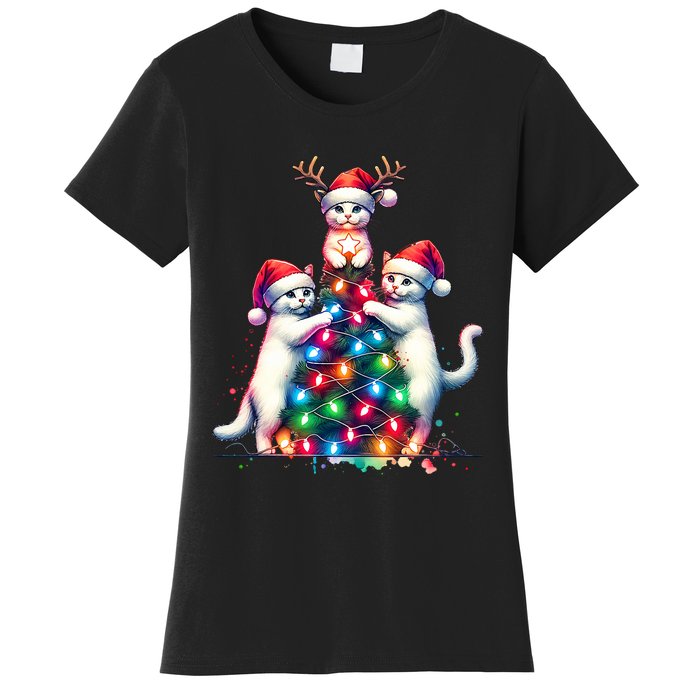 Christmas Cat Xmas Cats Christmas Cat Lover Women's T-Shirt