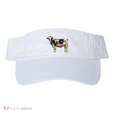 Cow Christmas Xmas Cow Reindeer Santa Hat Christmas Lights Visor