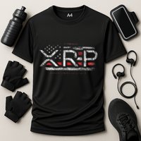 Crypto Currency Xrp Cryptocurrency American Flag Xrp Performance Shirt