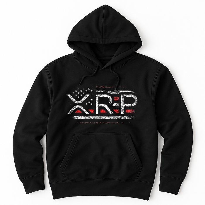 Crypto Currency Xrp Cryptocurrency American Flag Xrp Hoodie