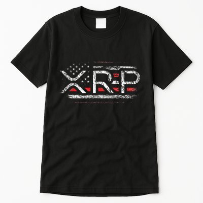 Crypto Currency Xrp Cryptocurrency American Flag Xrp Tall T-Shirt