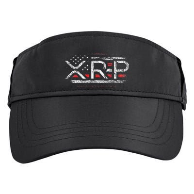 Crypto Currency Xrp Cryptocurrency American Flag Xrp Adult Drive Performance Visor