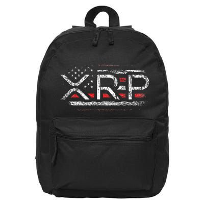 Crypto Currency Xrp Cryptocurrency American Flag Xrp 16 in Basic Backpack