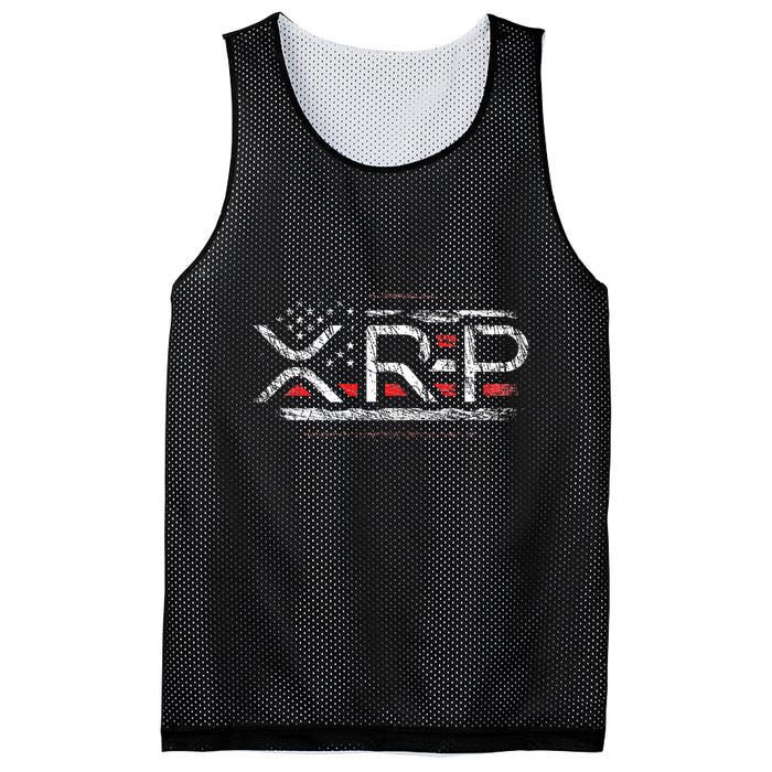 Crypto Currency Xrp Cryptocurrency American Flag Xrp Mesh Reversible Basketball Jersey Tank