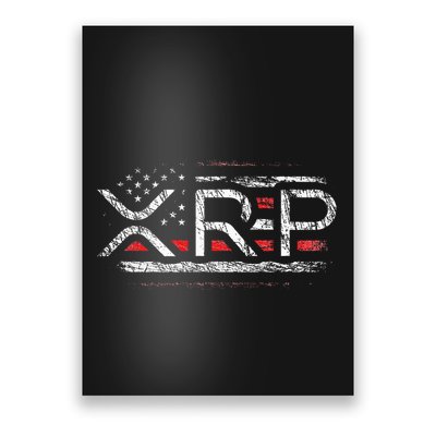 Crypto Currency Xrp Cryptocurrency American Flag Xrp Poster