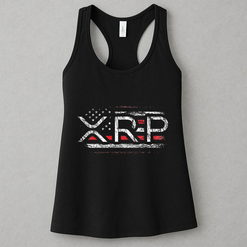 Crypto Currency Xrp Cryptocurrency American Flag Xrp Womens Tank Top
