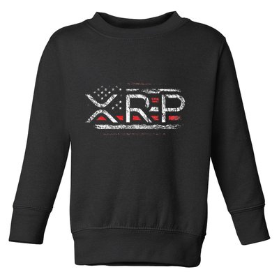 Crypto Currency Xrp Cryptocurrency American Flag Xrp Toddler Sweatshirt