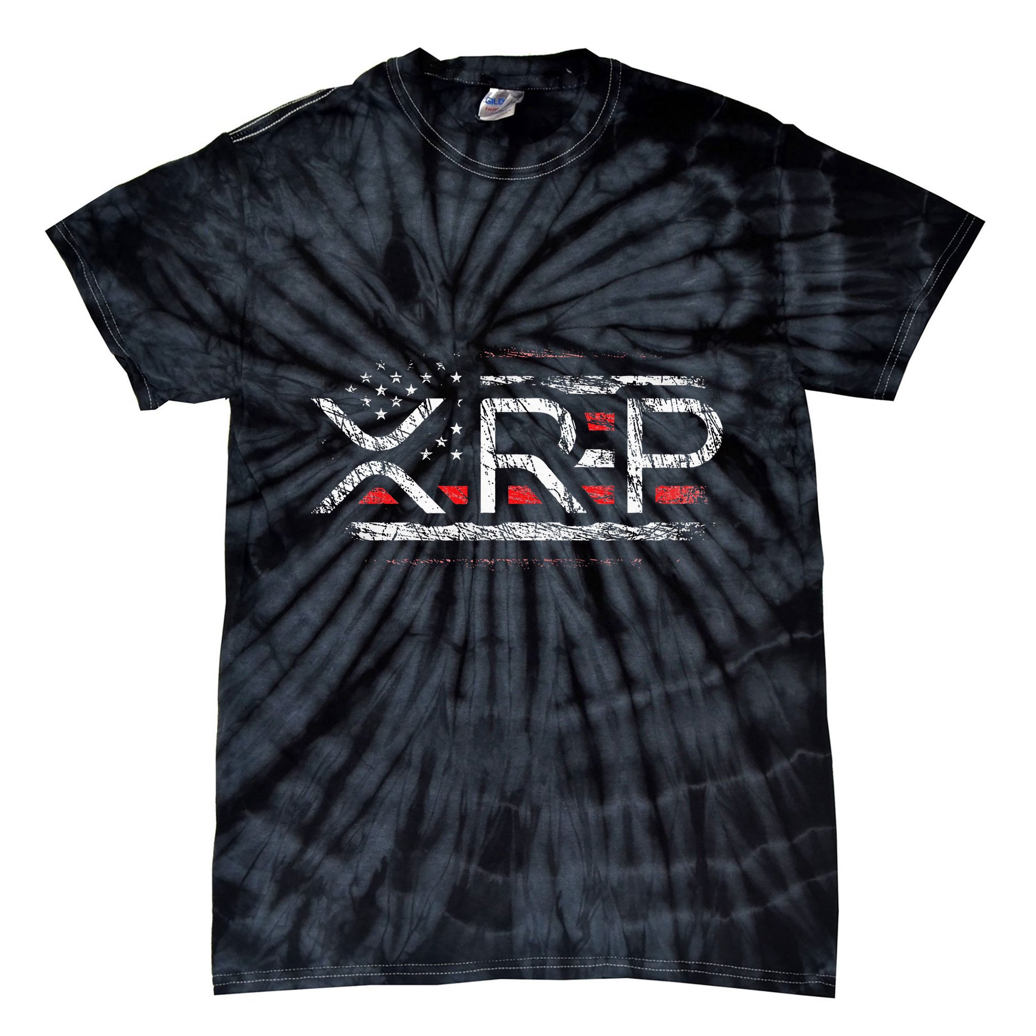 Crypto Currency Xrp Cryptocurrency American Flag Xrp Tie-Dye T-Shirt