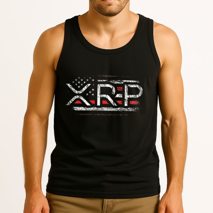 Crypto Currency Xrp Cryptocurrency American Flag Xrp Tank Top