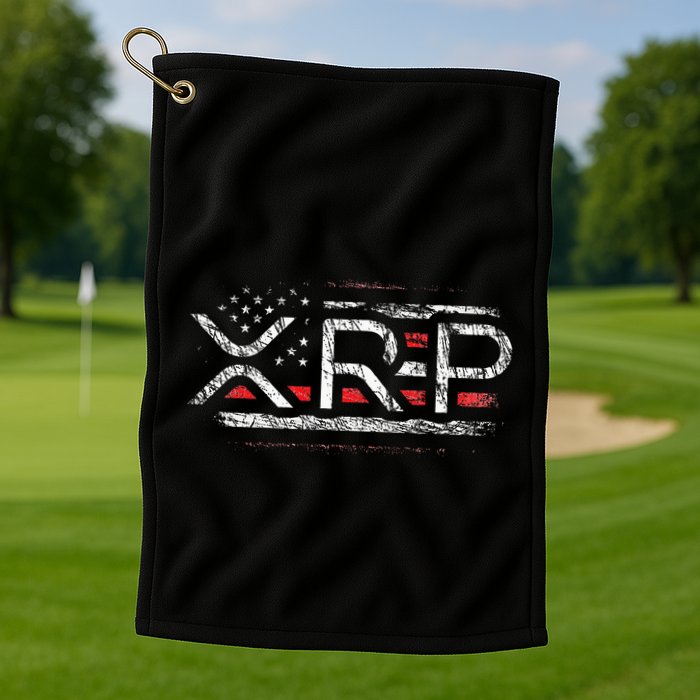 Crypto Currency Xrp Cryptocurrency American Flag Xrp Golf Towel