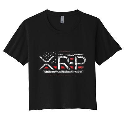 Crypto Currency Xrp Cryptocurrency American Flag Xrp Crop Top