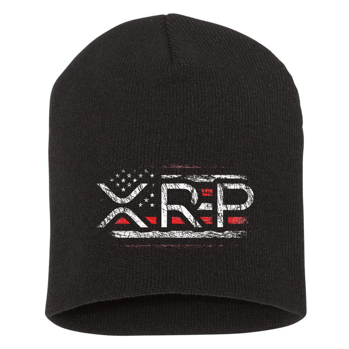 Crypto Currency Xrp Cryptocurrency American Flag Xrp Short Acrylic Beanie