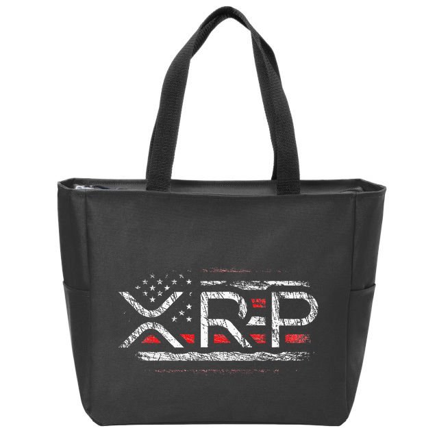 Crypto Currency Xrp Cryptocurrency American Flag Xrp Zip Tote Bag
