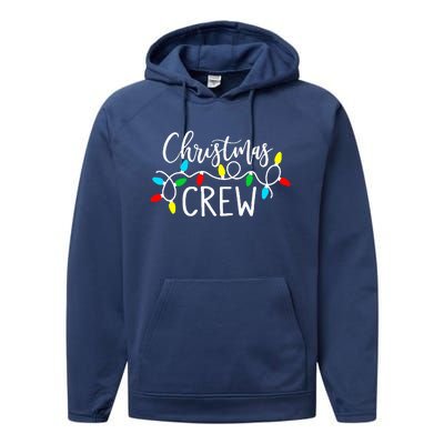 Christmas Crew Xmas Lights Pajama Happy Holiday  Performance Fleece Hoodie