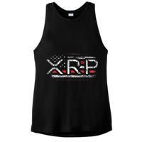 Crypto Currency Xrp Cryptocurrency American Flag Xrp Ladies PosiCharge Tri-Blend Wicking Tank