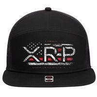 Crypto Currency Xrp Cryptocurrency American Flag Xrp 7 Panel Mesh Trucker Snapback Hat