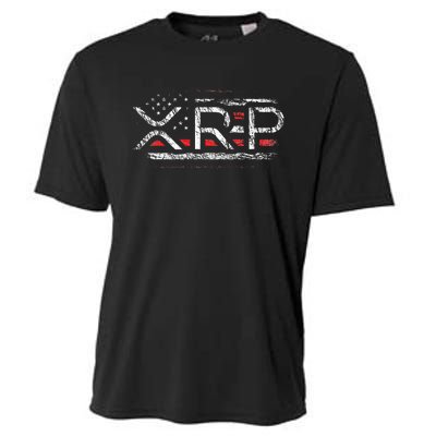 Crypto Currency Xrp Cryptocurrency American Flag Xrp Cooling Performance Crew T-Shirt