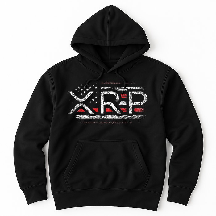 Crypto Currency Xrp Cryptocurrency American Flag Xrp Hoodie