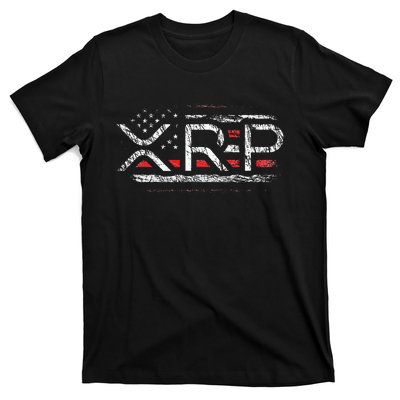 Crypto Currency Xrp Cryptocurrency American Flag Xrp T-Shirt