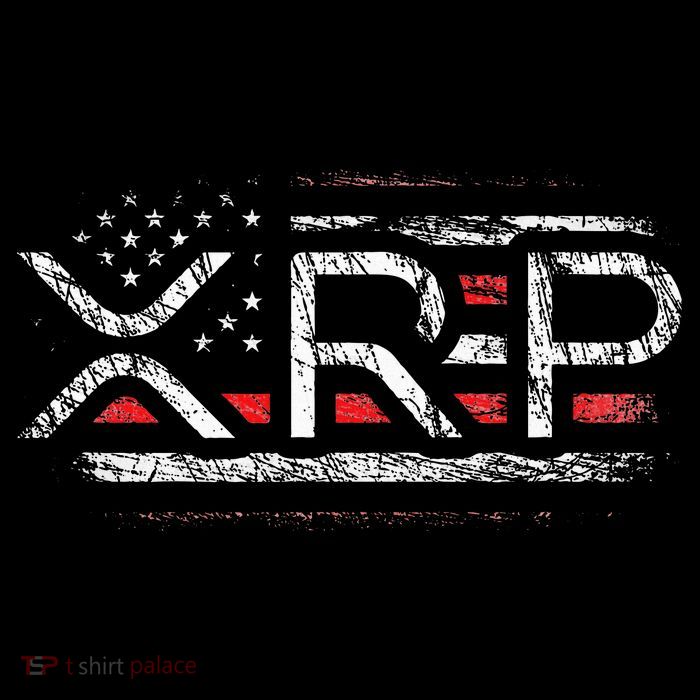 Crypto Currency Xrp Cryptocurrency American Flag Xrp Tall T-Shirt