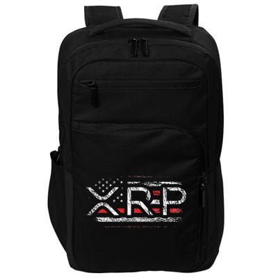 Crypto Currency Xrp Cryptocurrency American Flag Xrp Impact Tech Backpack