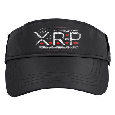 Crypto Currency Xrp Cryptocurrency American Flag Xrp Adult Drive Performance Visor