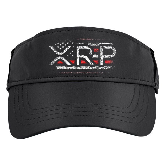 Crypto Currency Xrp Cryptocurrency American Flag Xrp Adult Drive Performance Visor