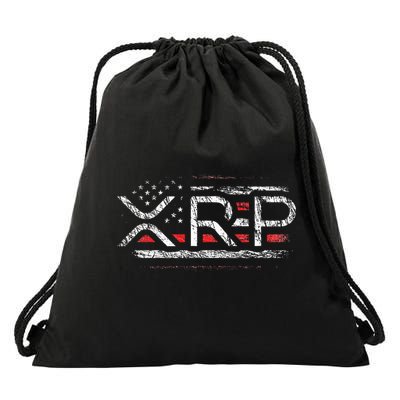 Crypto Currency Xrp Cryptocurrency American Flag Xrp Drawstring Bag