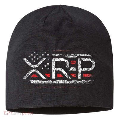 Crypto Currency Xrp Cryptocurrency American Flag Xrp Sustainable Beanie