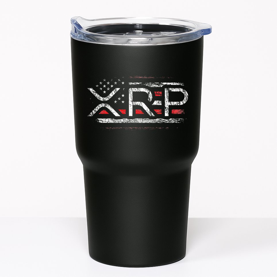 Crypto Currency Xrp Cryptocurrency American Flag Xrp Tumbler