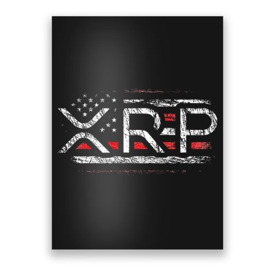 Crypto Currency Xrp Cryptocurrency American Flag Xrp Poster