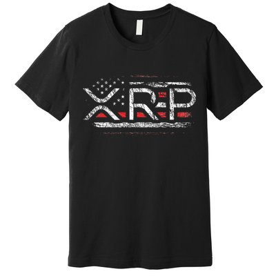 Crypto Currency Xrp Cryptocurrency American Flag Xrp Premium T-Shirt