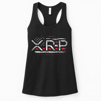 Crypto Currency Xrp Cryptocurrency American Flag Xrp Womens Tank Top